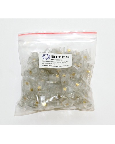 US010A (100шт). Телефонный разъем 4P4C (RJ-11). 5bites в Электростали
