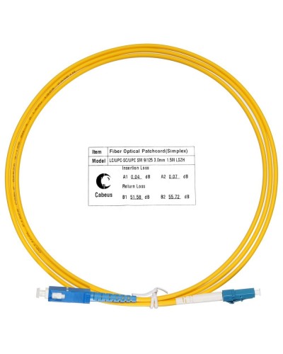 FOP(s)-9-LC-SC-1,5m (7520c). Патч-корд оптический. CABEUS в Электростали
