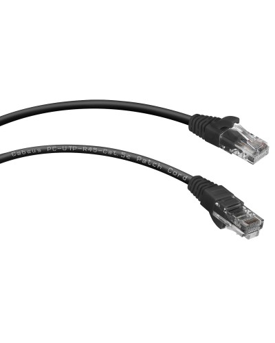 PC-UTP-RJ45-Cat.5e-0.15m-BK (8990c), чёрный. Патч-корд медный. CABEUS в Электростали