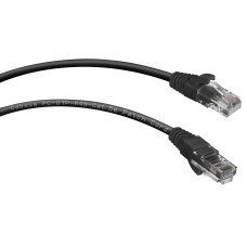 PC-UTP-RJ45-Cat.5e-0.3m-BK (7658c), чёрный. Патч-корд медный. CABEUS