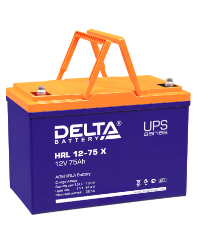 Delta HRL 12-75 X. Аккумулятор герметичный свинцово-кислотный. Delta в Электростали