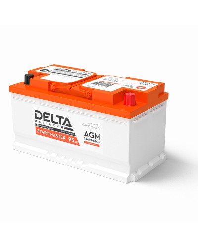 Delta START MASTER AGM 1295 (95 Ah). Аккумулятор автомобильный герметичный свинцово-кислотный. Delta в Электростали