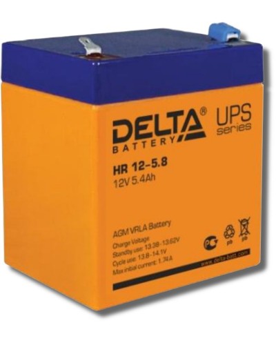 Delta HR 12-5.8. Аккумулятор герметичный свинцово-кислотный. Delta в Электростали