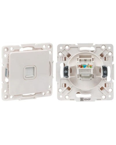 Стокгольм Механизм Розетки RJ-45 1-местной (EYK01-035-10). Механизм Розетки RJ-45 1-местной. EKF в Электростали