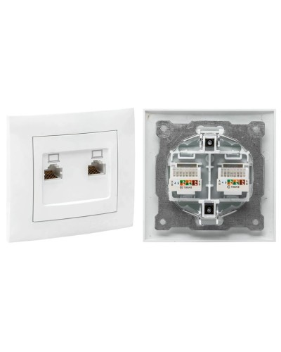 Валенсия розетка комп RJ-45 2-местная (EWK02-035-10). Розетка комп RJ-45 2-местная. EKF в Электростали
