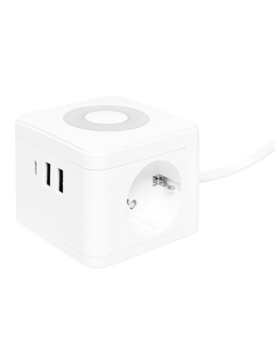 Удлинитель Куб 2 гнезда 2USB 2,4А+Type C + Ночник 1,3 метра 1мм2. Удлинитель Куб. EKF в Электростали