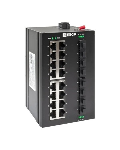 TSX-U-8GX/SFP-16GT. Промышленный неуправляемый коммутатор. EKF в Электростали