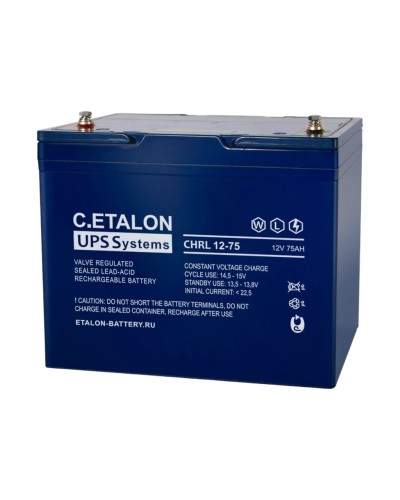 C.ETALON CHRL 12-75. Аккумулятор герметичный свинцово-кислотный. ETALON в Электростали