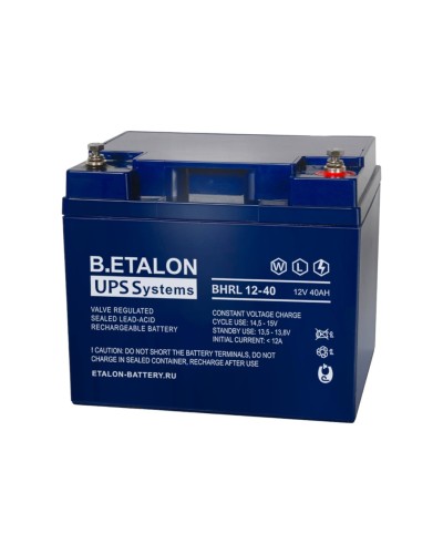B.ETALON BHRL 12-40. Аккумулятор герметичный свинцово-кислотный. ETALON в Электростали