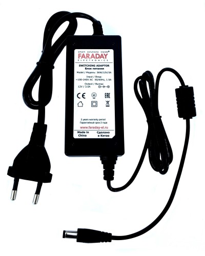 36W/12V/3A. Импульсный блок питания в пластиковом корпусе. FARADAY в Электростали