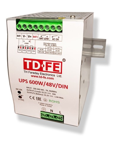 UPS 600W/48V/DIN. Источник вторичного электропитания резервированный. FARADAY в Электростали