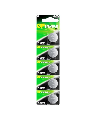 GP Lithium CR2032 (GP CR2032-2C5 100/2000), упак. 5 шт. БЛИСТЕР. Литиевые дисковые батарейки. GP Batteries в Электростали