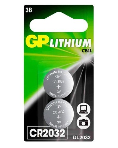 GP Lithium CR2032 (GP CR2032-2CRU2), упак. 2 шт. БЛИСТЕР. Литиевые дисковые батарейки. GP Batteries в Электростали