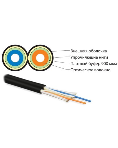 FO-D3-IN-50-2-LSZH-BK. Кабель волоконно-оптический многомодовый. Hyperline в Электростали