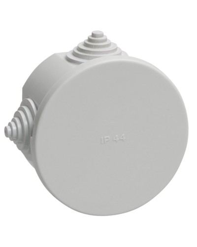 Коробка распаячная КМ41237 D75х40 открытой проводки IP44 4 гермоввода серая (UKO11-075-040-000-K41-44). Коробка распаячная безгалогенная (HF). IEK в Электростали