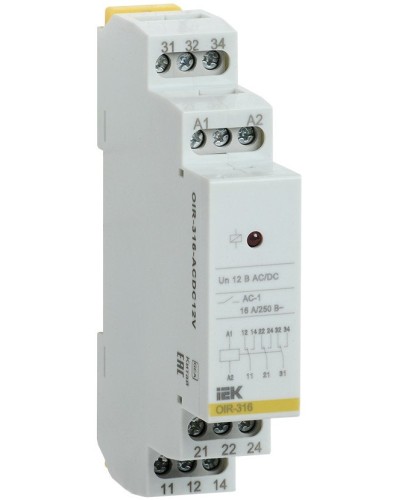 Реле промежуточное модульное OIR 3 контакта 16А 230В AC (OIR-316-AC230V). Реле промежуточное модульное. IEK в Электростали