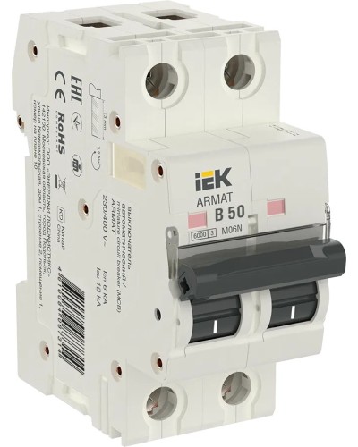 M06N 2P B 50А 6кА ARMAT (AR-M06N-2-B050). Автоматический выключатель. IEK в Электростали