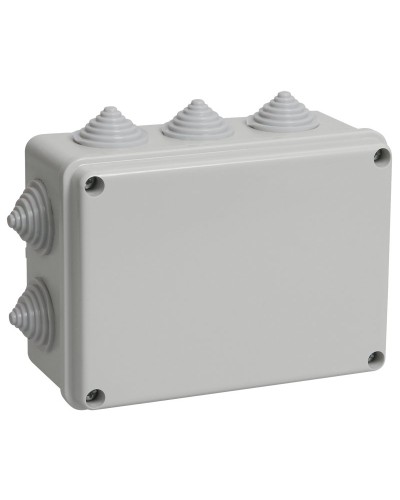 Коробка распаячная КМ41241 150х110х70 открытой проводки IP44 10 гермовводов серая (UKO10-150-110-070-K41-44). Коробка распаячная безгалогенная (HF). IEK в Электростали