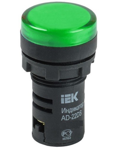 Лампа AD22DS (LED)матрица D22мм зеленый 24В AC/DC (BLS10-ADDS-024-K06). Светосигнальный индикатор. IEK в Электростали