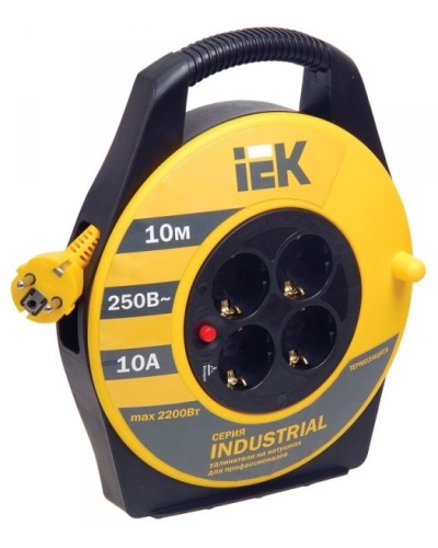 УК10 4 места, 10м (WKP14-10-04-10). Удлинитель на катушке Industrial. IEK в Электростали