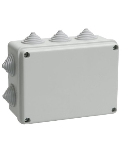 Коробка распаячная КМ41242 150х110х70 открытой проводки IP55 10 гермовводов серая (UKO10-150-110-070-K41-55). Коробка распаячная безгалогенная (HF). IEK в Электростали