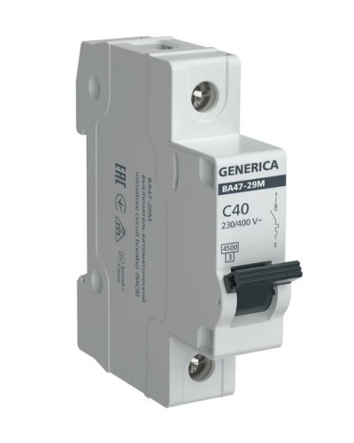 GENERICA ВА47-29М 1P C 40А 4,5кА (MVA21-1-040-C-G). Автоматический выключатель. IEK в Электростали