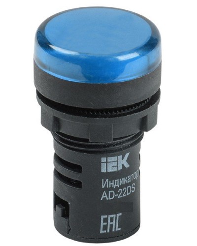 Лампа AD22DS (LED) матрица D22мм синий 24В AC/DC (BLS10-ADDS-024-K07). Светосигнальный индикатор. IEK в Электростали