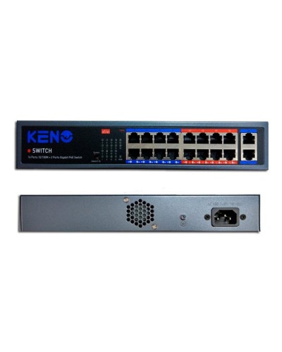 KN-SW1602POE+. Коммутатор с питанием по PoE. KENO в Электростали