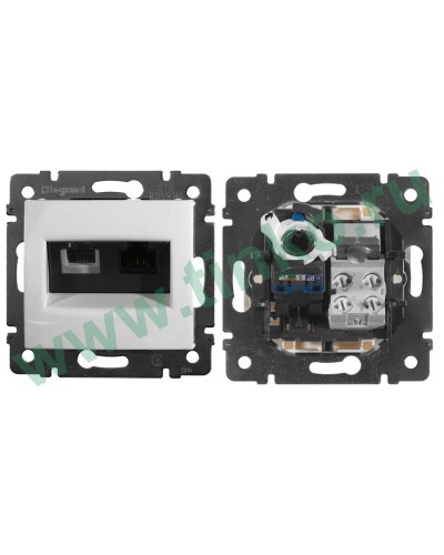 Розетка Valena 2xRJ11+RJ45 Cat.6, белый (770080). Розетка. LegranD в Электростали