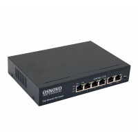 SW-20600(80W). Коммутатор 6-портовый  Fast Ethernet с PoE. OSNOVO