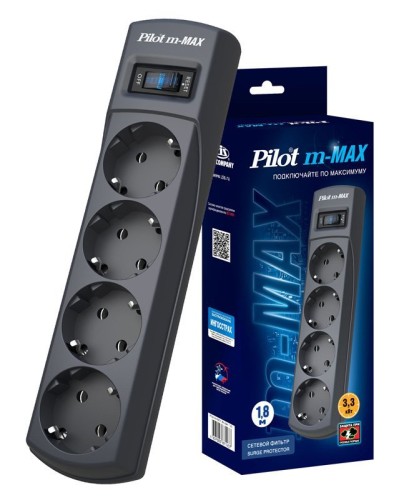 Pilot m-MAX 1.8м. Сетевой фильтр. Pilot в Электростали
