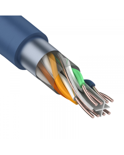 F/UTP, CAT 6, PVC, 4PR, 23AWG, INDOOR, SOLID, синий, 305 м, REXANT (01-0147). Кабель «витая пара» (LAN) для структурированных систем связи. Rexant в Электростали