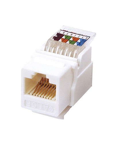 Модуль Keystone Jack RJ-45(8P8C), UTP, CAT 5e, тип 180 градусов, самозажимной, белый REXANT (03-1012): Модуль Keystone Jack в Электростали