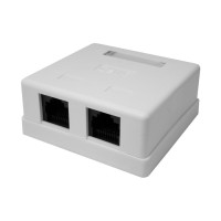 Розетка настенная RJ-45, 8P8C, Cat.6, 2 порта UTP (10-0310): Компьютерная розетка