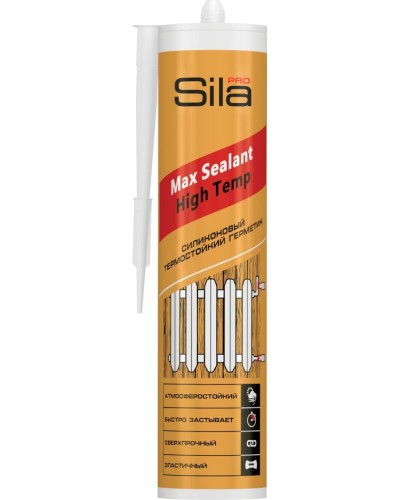 Герметик Sila PRO Max Sealant, High Temp, термостойкий, 280 мл. Герметик силиконовый термостойкий, красный. Sila в Электростали