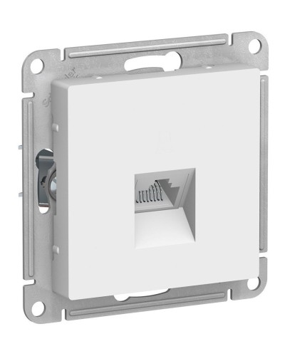 AtlasDesign розетка RJ45, кат. 5Е, 1-местная, скрытой установки, механизм, белый (ATN000183). Розетка компьютерная. Systeme Electric в Электростали