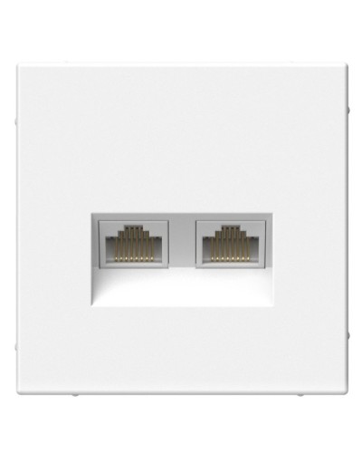 ArtGallery розетка двойная RJ45, кат. 6Е, скрытой установки, механизм, белый (GAL000188). Розетка компьютерная. Systeme Electric в Электростали
