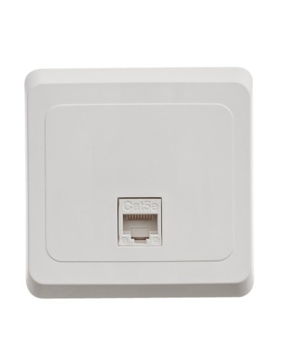 Этюд розетка RJ45, кат. 5Е, 1-местная, в сборе, скрытой установки, белый (KOMC-001B). Розетка компьютерная. Systeme Electric в Электростали