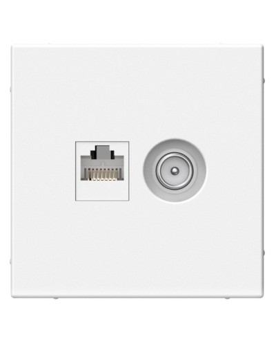 ArtGallery розетка двойная RJ45+TV, кат. 5Е, скрытой установки, механизм, белый (GAL000189). Розетка компьютерная + TV. Systeme Electric в Электростали