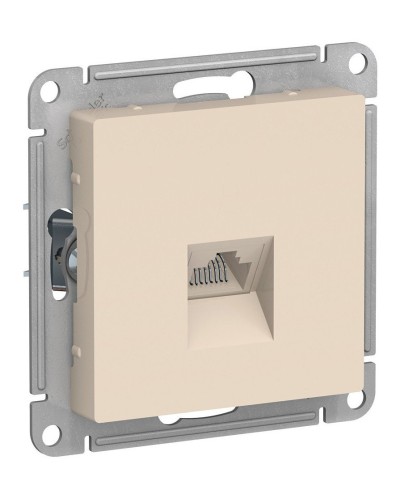 AtlasDesign розетка RJ45, кат. 5Е, 1-местная, скрытой установки, механизм, бежевый (ATN000283). Розетка компьютерная. Systeme Electric в Электростали
