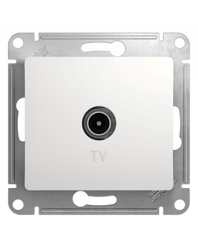 Glossa розетка TV антенна коннектор, 1-местная, скрытой установки, механизм, белый (GSL000193). Розетка TV антенна. Systeme Electric в Электростали
