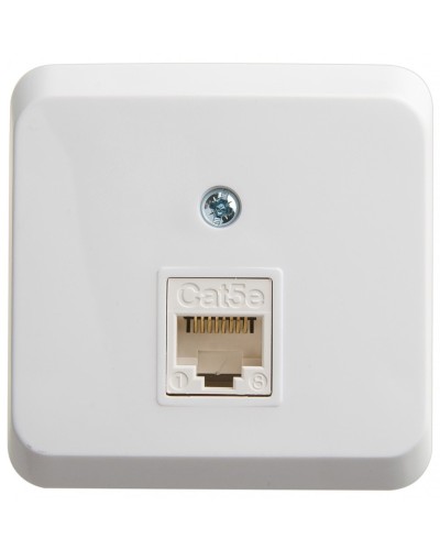 Этюд розетка RJ45 1-местная, кат. 5Е, открытой установки, белый (KOMA-001B). Розетка компьютерная. Systeme Electric в Электростали