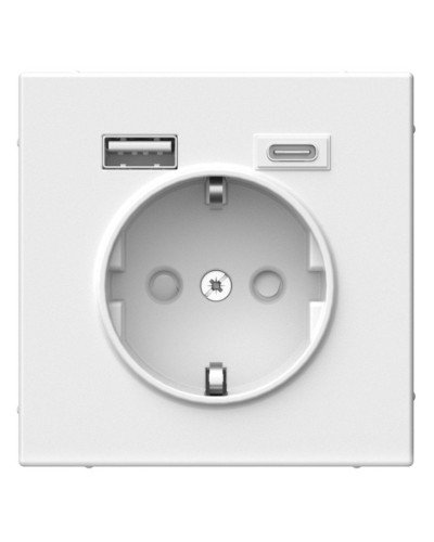 ArtGallery розетка 1-местная с USB тип-A+C, скрытой установки, механизм, белый (GAL000132). Розетка с USB. Systeme Electric в Электростали