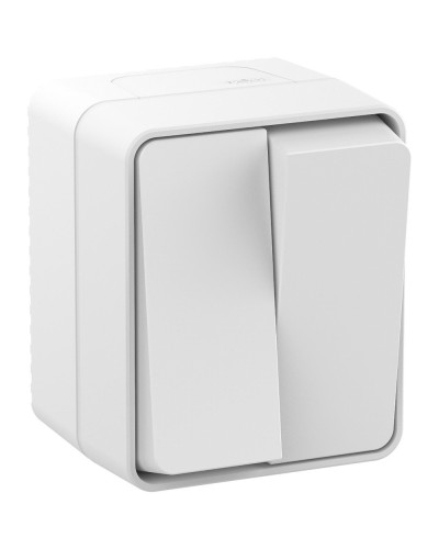 AtlasDesign PROFI54 выключатель 2-клавишный, открытой установки, белый (ATN540151). Выключатель. Systeme Electric в Электростали