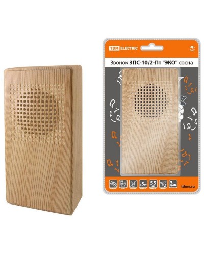 ЗПС-10/2-Пт ЭКО сосна, птичка, без кнопки, AC 230V (SQ1901-0026). Звонок проводной. TDM ЕLECTRIC в Электростали