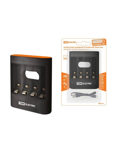Зарядное устройство 36044 (3600mA 4слота АА/ААА 4 кан.USB) (SQ1702-0100). Зарядное устройство. TDM ЕLECTRIC в Электростали