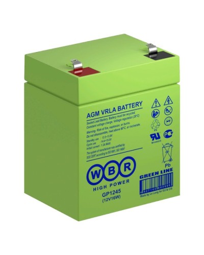 WBR GP1245 (12V16W). Аккумулятор герметичный свинцово-кислотный. WBR в Электростали
