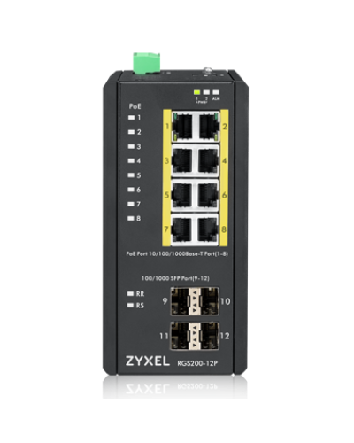 RGS200-12P-ZZ0101F. Промышленный L2 PoE+ коммутатор. ZYXEL в Электростали