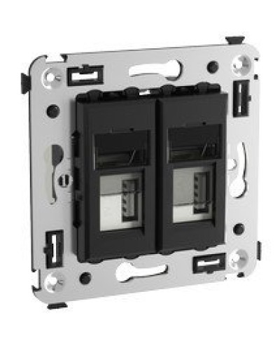 Розетка USB в стену Avanti черный квадрат (4402543). Розетка USB. ДКС в Электростали