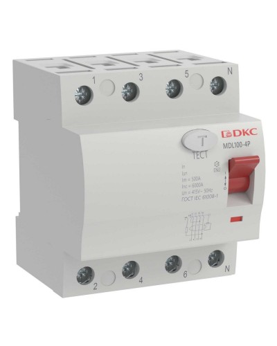 YON MAX MDL100 ВДТ, 4P, 30mA, 40A, АС (MDL100-4P2-40-AC). Автоматический выключатель дифференциальный (УЗО). ДКС в Электростали